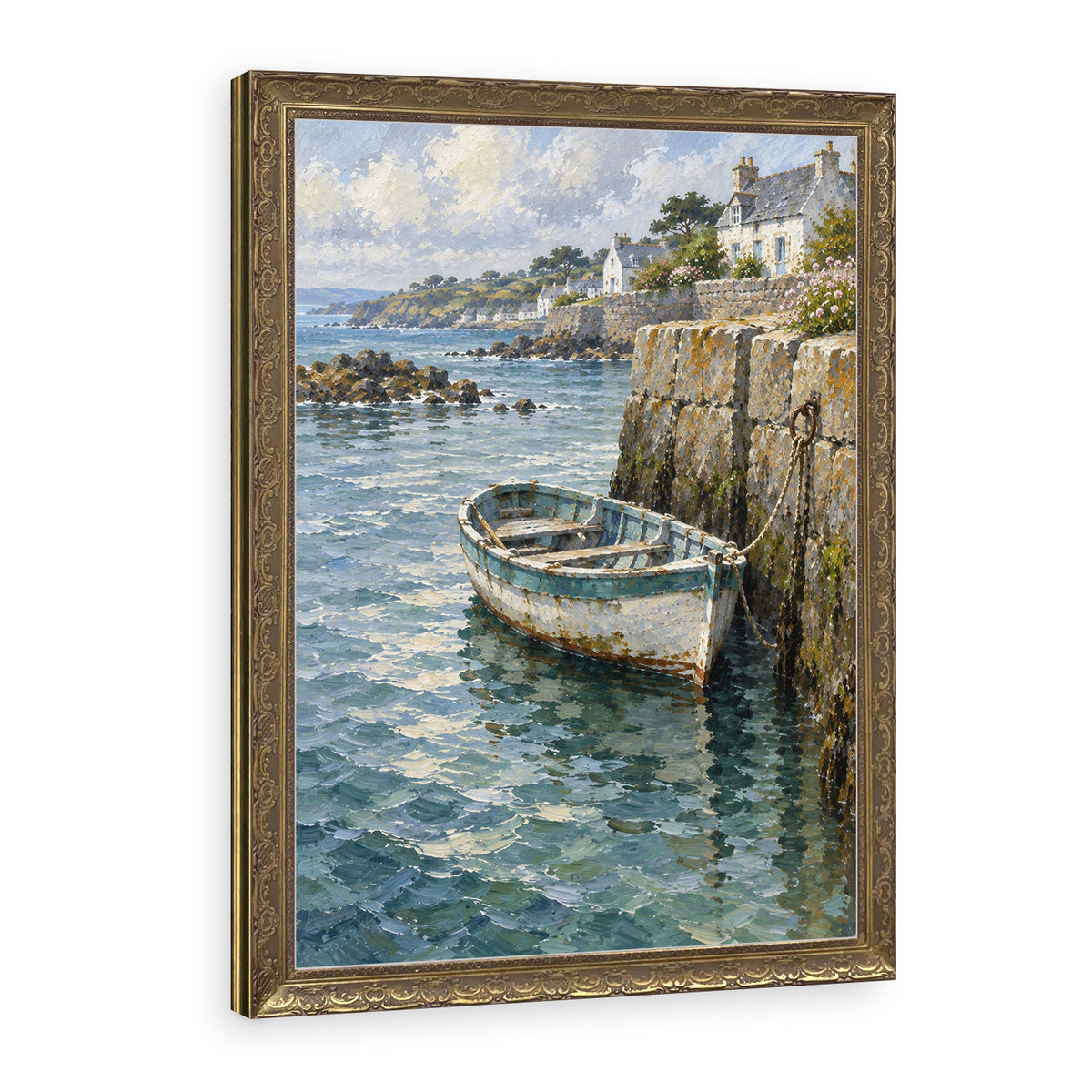 Beneath the Seawall Wall Art in a Gold Ornate Frame