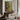 Camellia by the Panes Wall Art in a Black Floating Frame above a walnut console in a sitting room