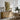 Camellia by the Panes Wall Art in a Natural Floating Frame above an oak sideboard in a dining room