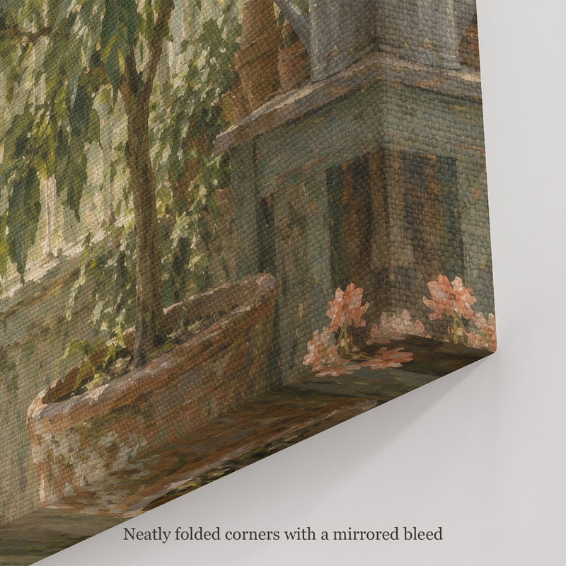 Citrus in the Winter House Wall Art, canvas corner with neatly folded corners and a mirrored bleed