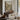 Lane to the River Landing Wall Art in a Black Floating Frame above a walnut console in a sitting room