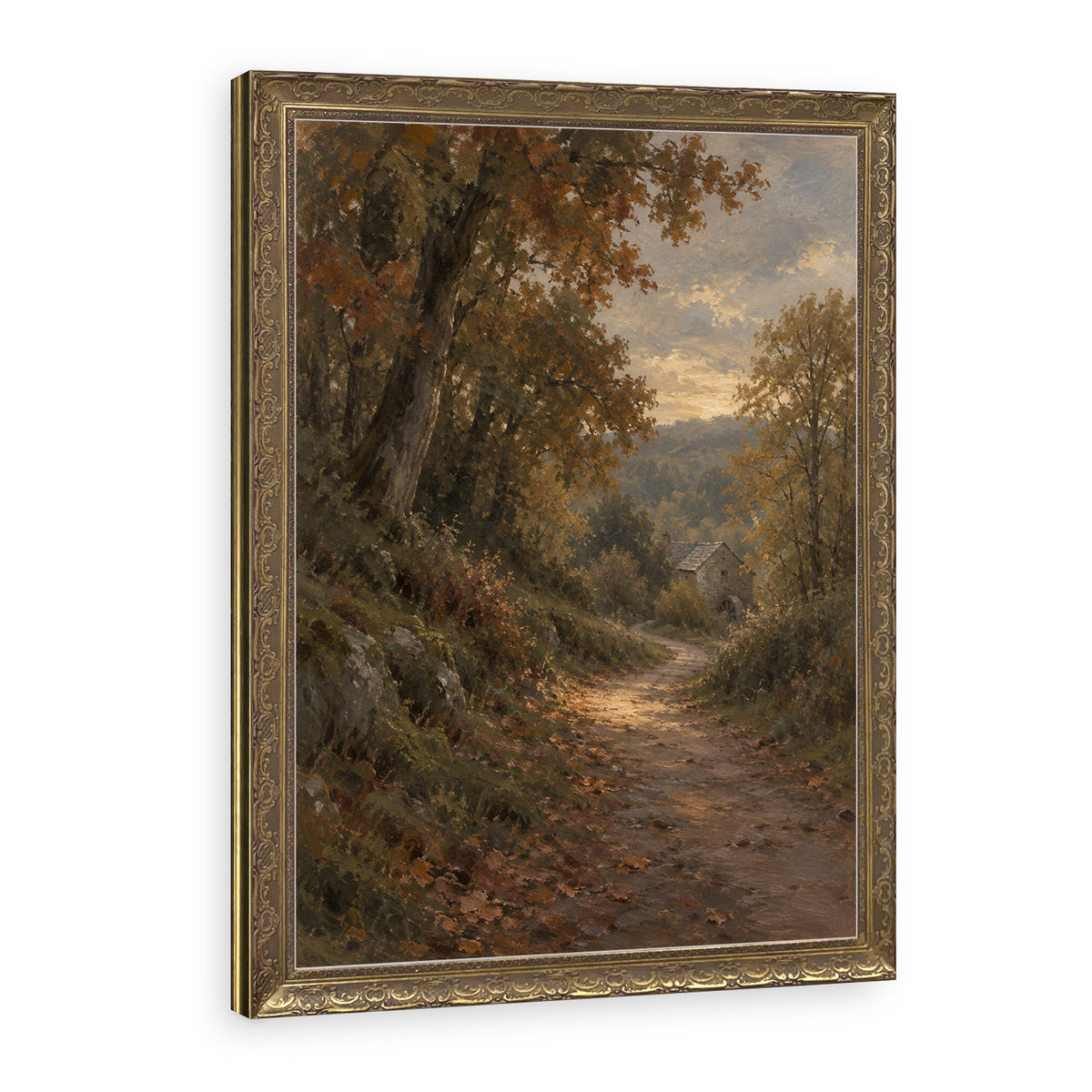 Last Light on the Path Wall Art in a Gold Ornate Frame
