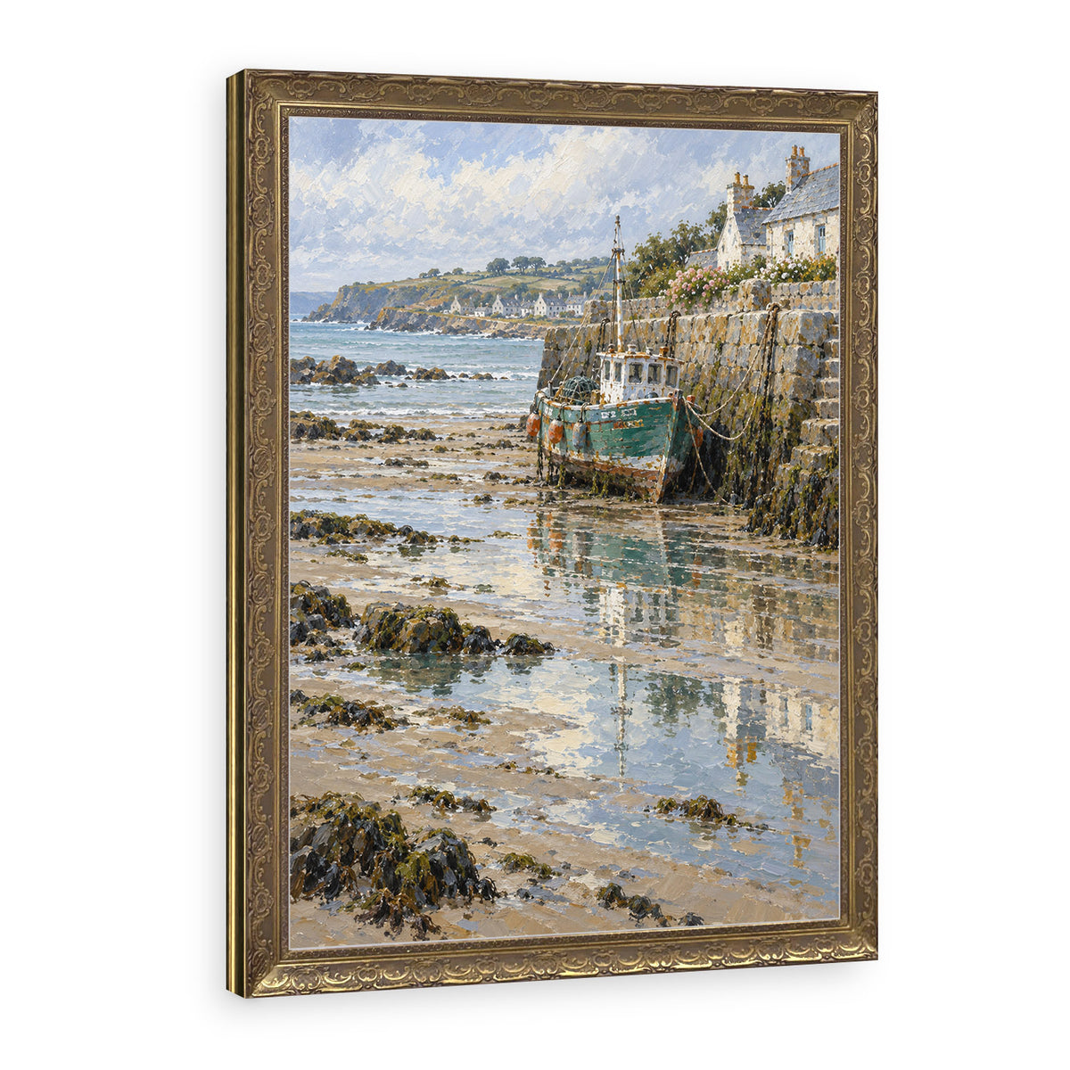 Low Tide Wall Art in a Gold Ornate Frame