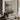 Morning Mist on the Loch Wall Art in a Black Floating Frame above a walnut console in a sitting room