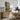 Spring Rain on the Glass Wall Art in a Natural Floating Frame above an oak sideboard in a dining room
