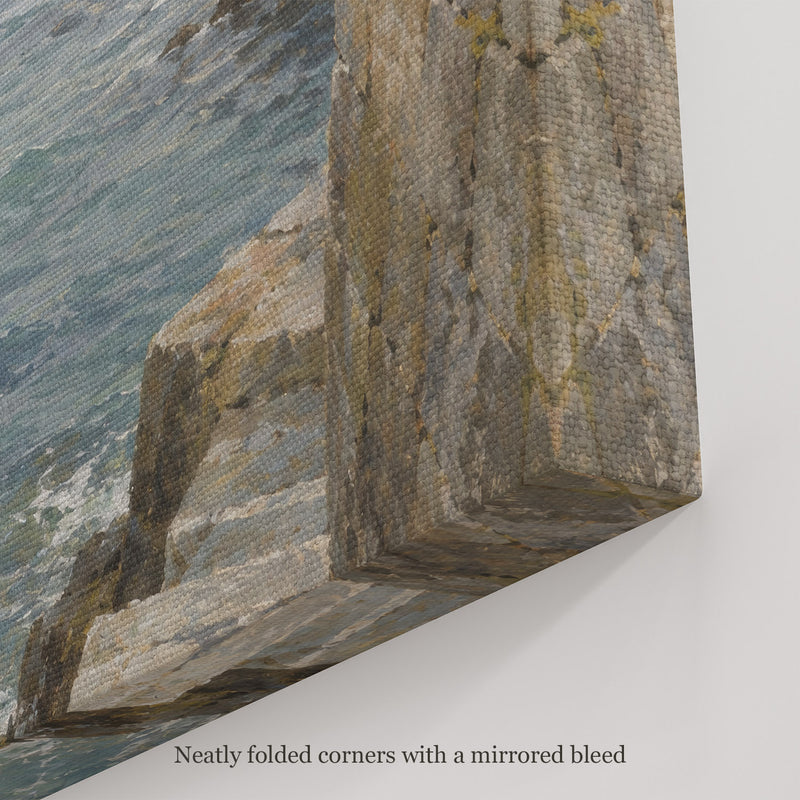 Steps to the Tide Wall Art, canvas corner with neatly folded corners and a mirrored bleed