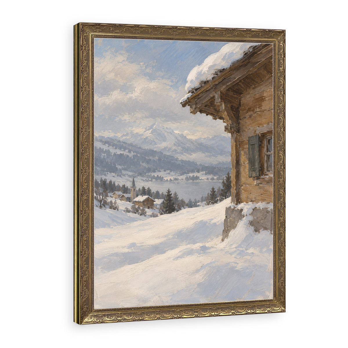 Thaw at the Eaves Wall Art in a Gold Ornate Frame