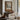 The Chalet Window Wall Art in a Black Floating Frame above a walnut console in a sitting room