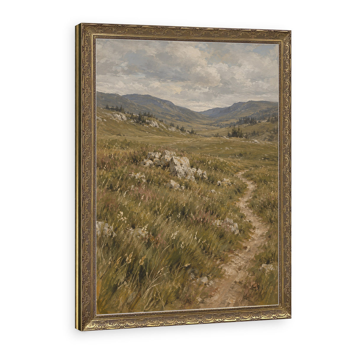 The High Pasture Wall Art in a Gold Ornate Frame