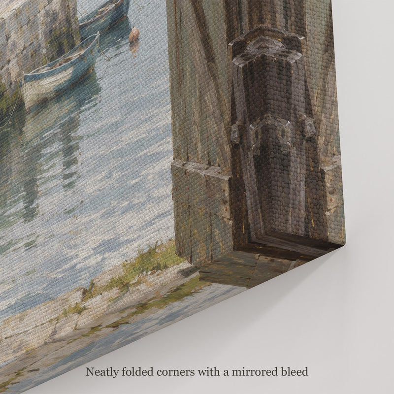The Net Loft Wall Art, canvas corner with neatly folded corners and a mirrored bleed