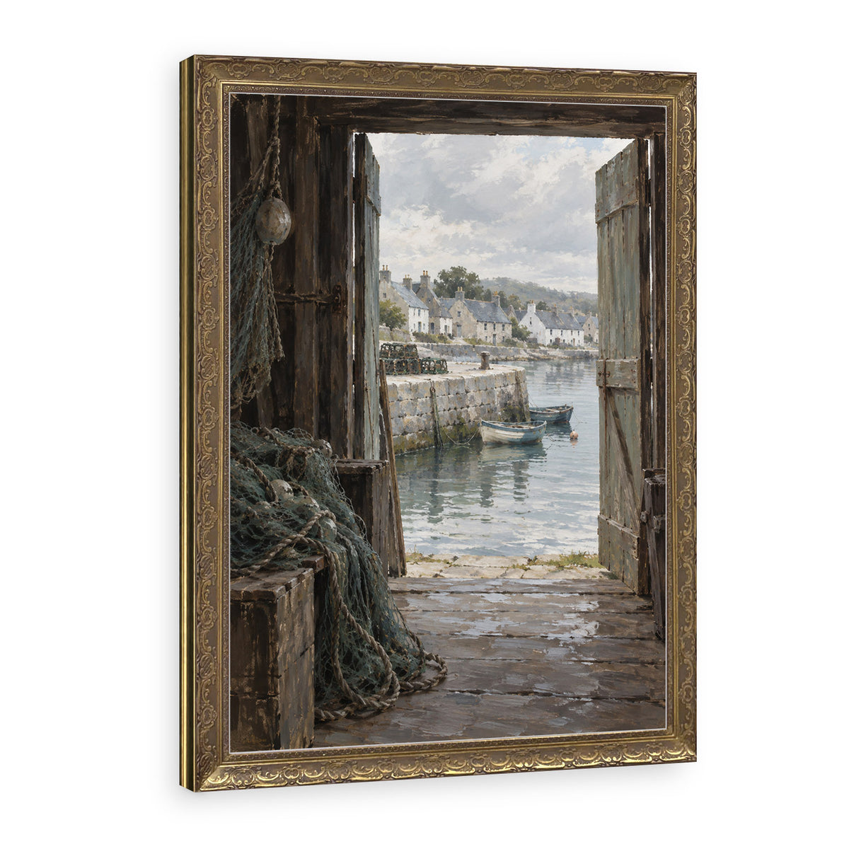 The Net Loft Wall Art in a Gold Ornate Frame
