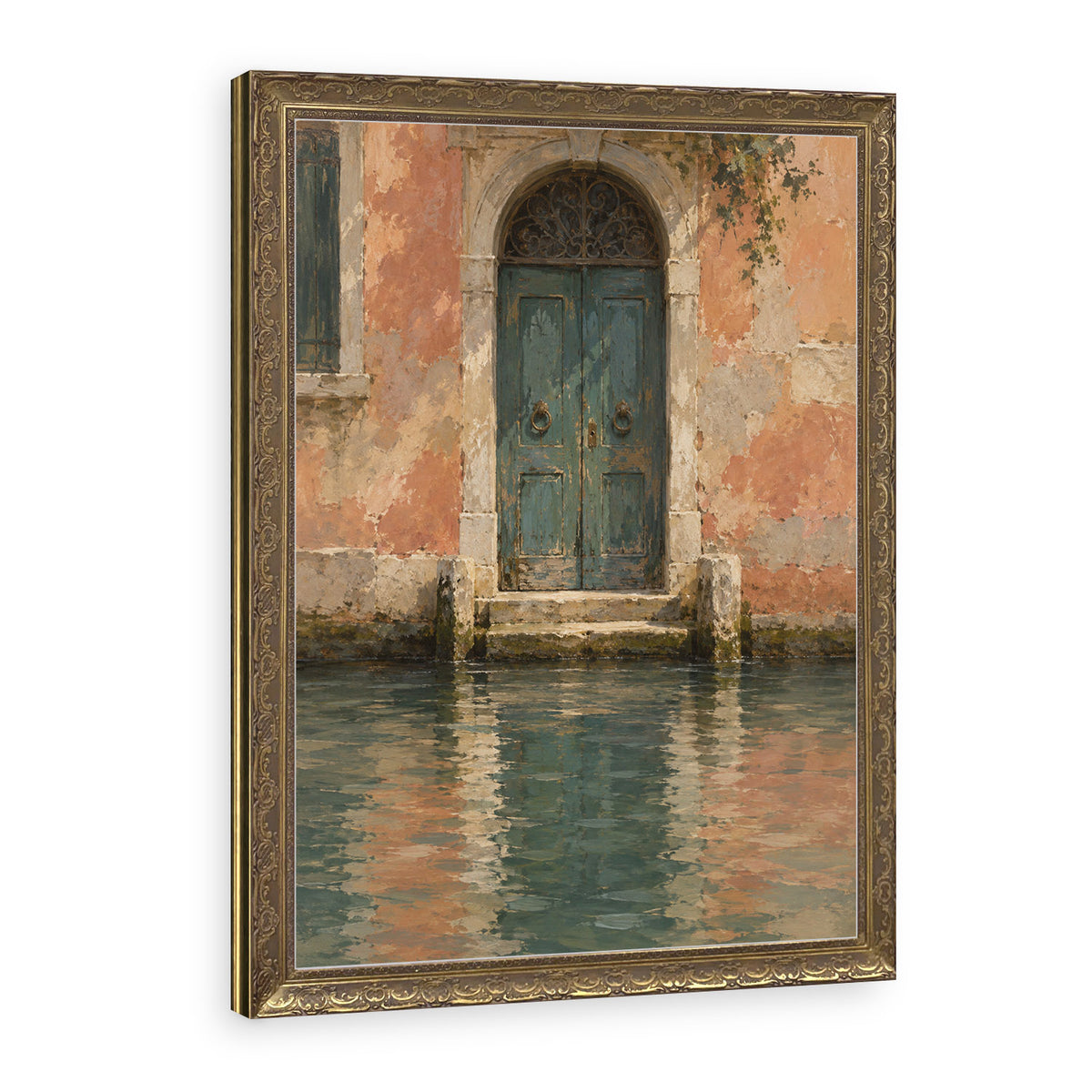 The Water Door Wall Art in a Gold Ornate Frame