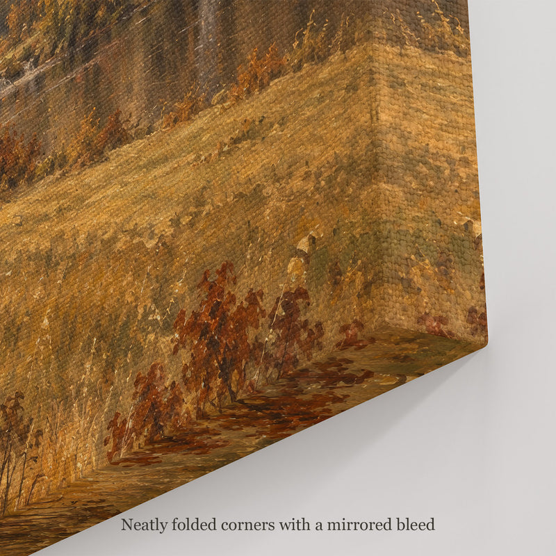 The Woodland Edge Wall Art, canvas corner with neatly folded corners and a mirrored bleed