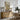 Window Above the River Wall Art in a Natural Floating Frame above an oak sideboard in a dining room