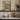Window Above the River Wall Art in a White Floating Frame on a kitchen shelf